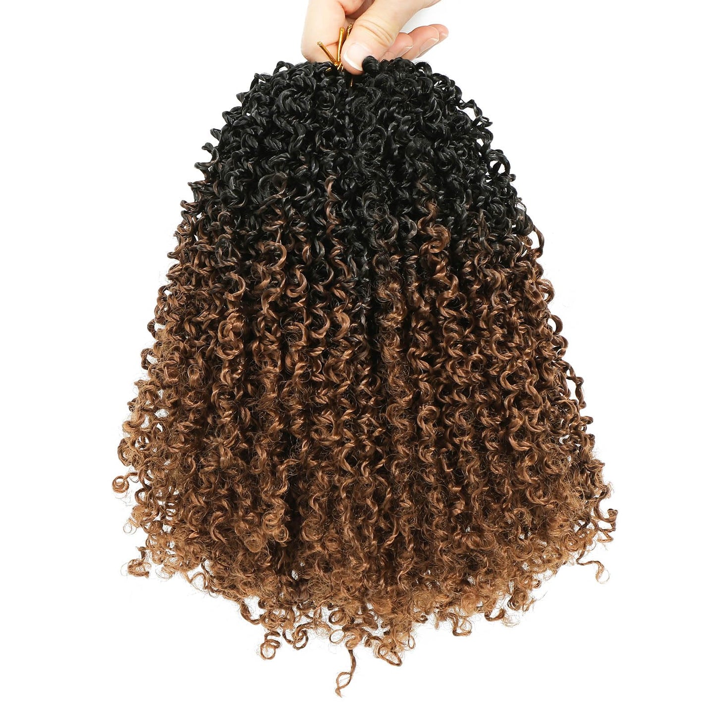 Aksice 8 Inch Yanky Twist Crochet Hair for Black Women 8 Packs Pre-looped Yankee Twist Hair Brown Spring Mini Passion Twist with Curly Ends Synthetic Crochet Braids (8 Inch, OT30#)