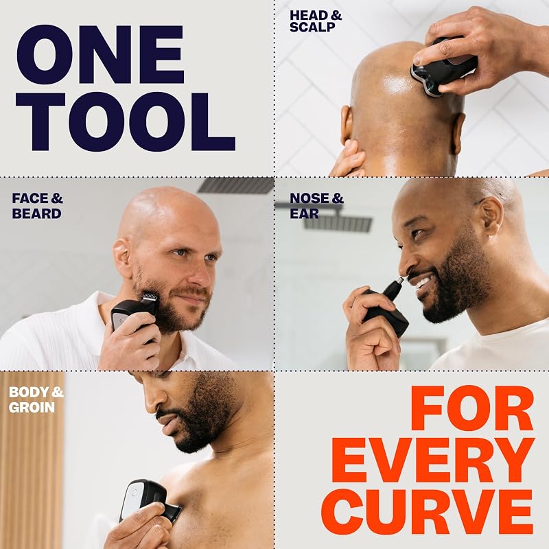 FlexSeries Pro Head & Body Electric Shaver for Men - IPX7 Wet Dry, 5-Attachment Kit