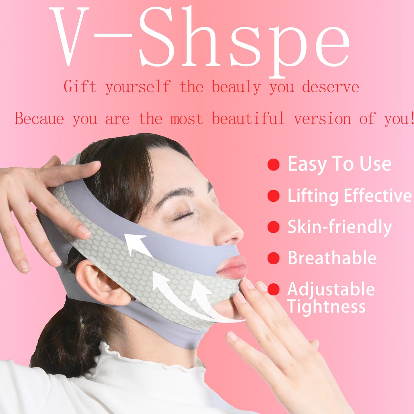 V Line Lifting Mask Chin Strap for Sleeping, V Line Mask, Face Lifting Strap, Chin Strap, Jawline Shaper, Jaw Strap, Double Chin Reducer,Face Lift Tape & Snoring Solution (Grey)