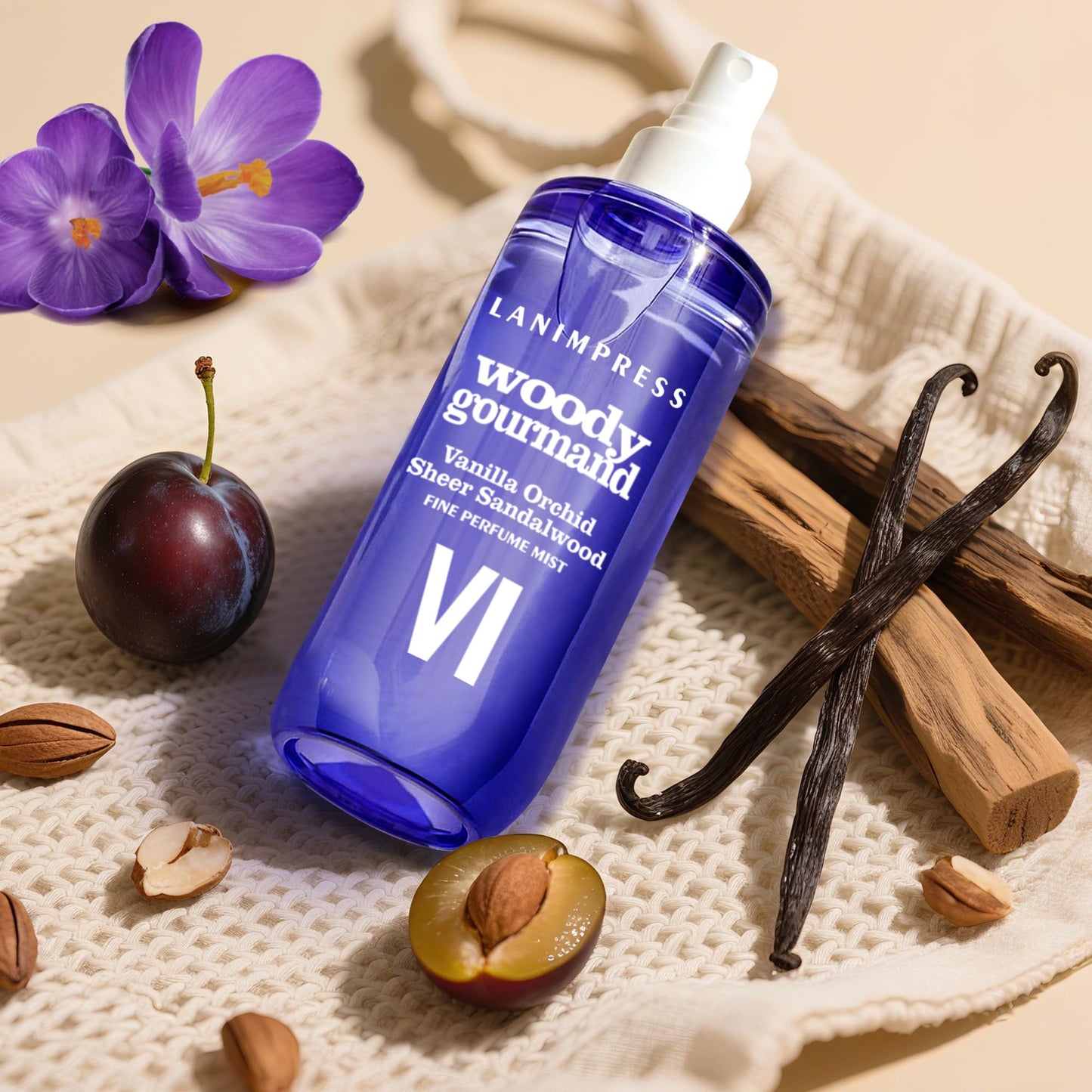 LANIMPRESS Perfume - No.6，Body Spray For Women（Eau De Perfum） Hair & Body Fragrance Mist，Fresh Fruity & Floral Flavors Gourmet Tune（Velvet Plum +Sugared Violet+Vanilla ） Perfumes For Women（3 fl oz）