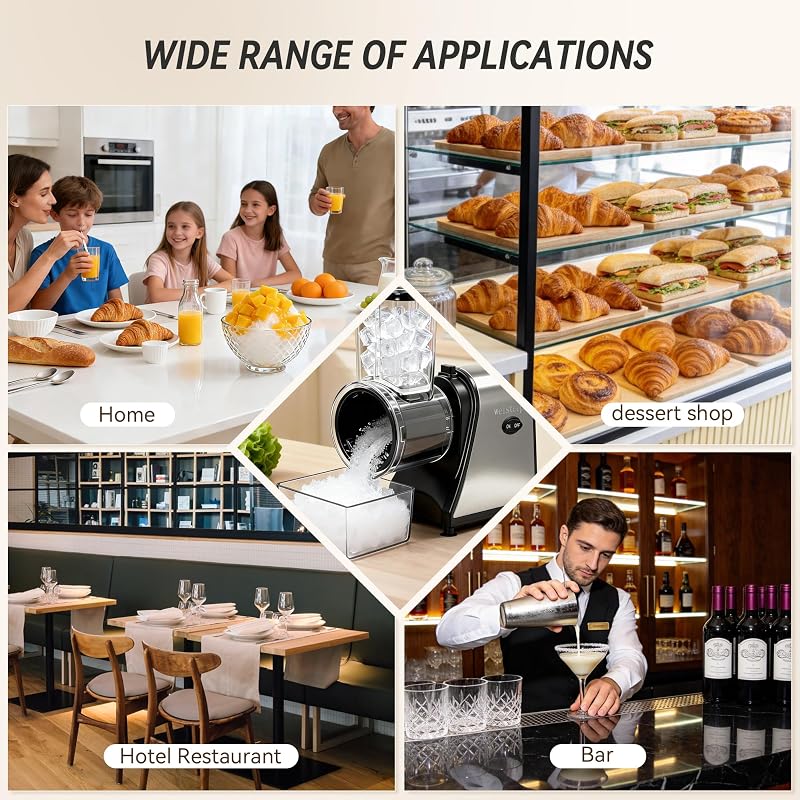 Electric Ice Crusher Shaved Ice Machine with Stainless Steel Body