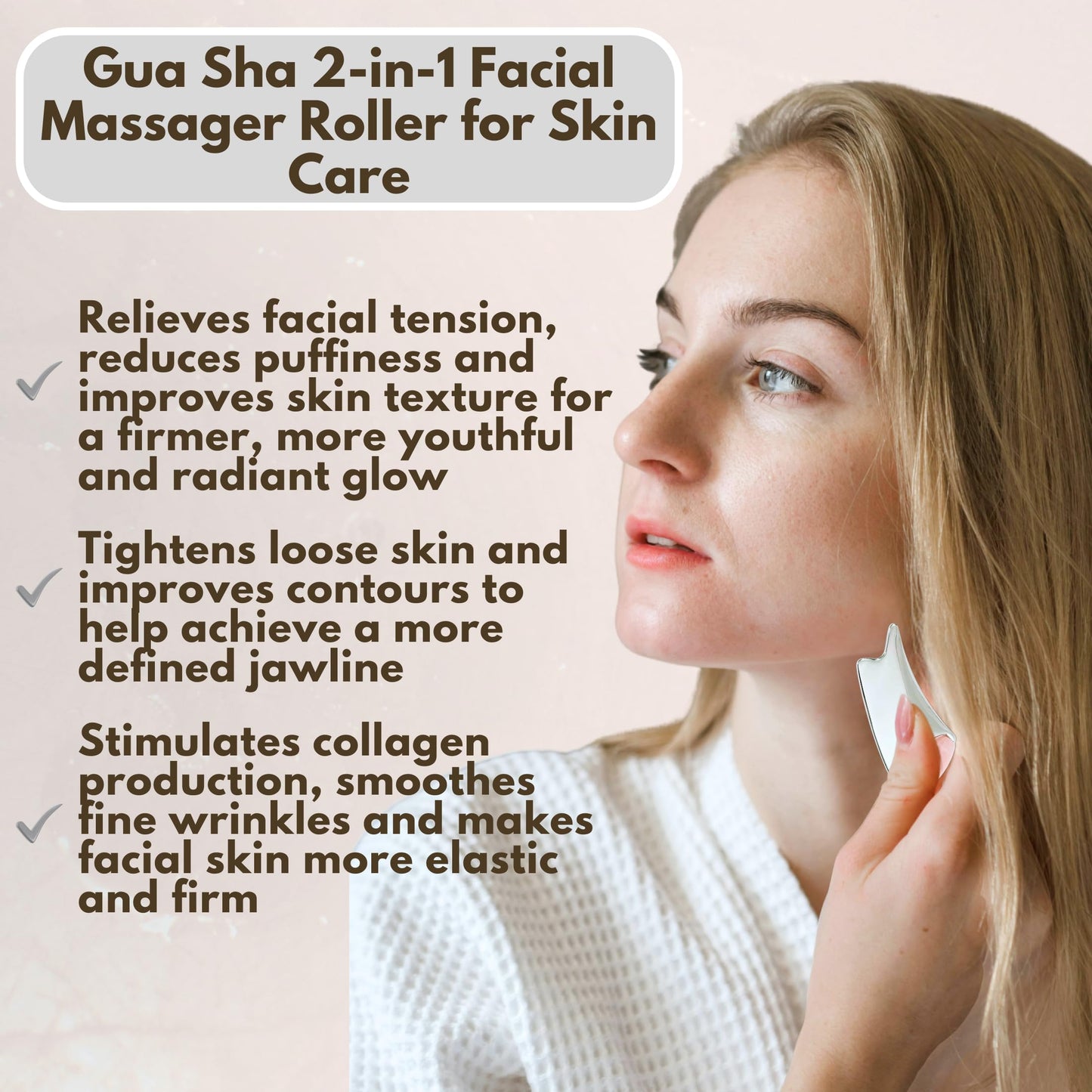 2-in-1 Gua Sha & Jade Roller Face Massager, Anti-Aging Facial Tool for Lifting, Wrinkle Reduction, Skin Rejuvenation, Puffiness Relief, and Glowing Skin – Gua Sha Massage for a Youthful Look