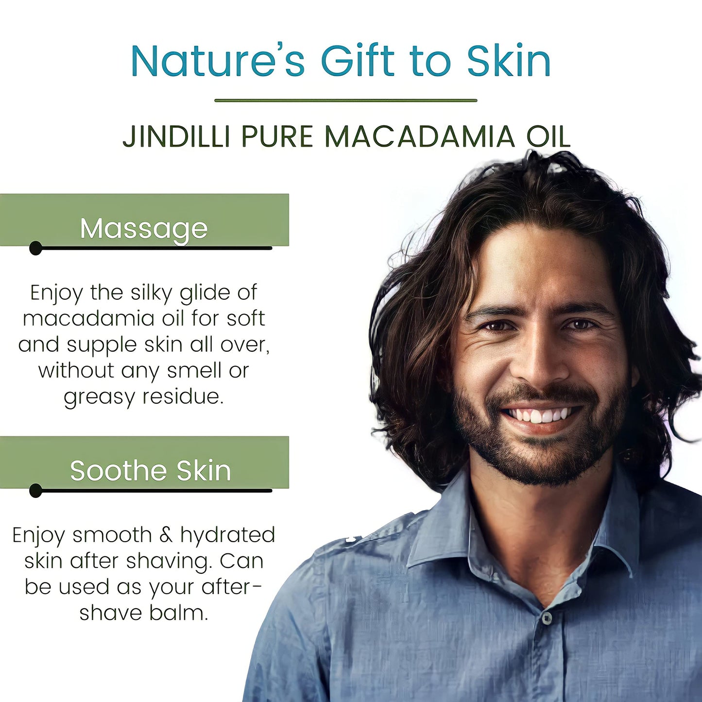 Jindilli - Pure Macadamia Oil | Cold-Pressed, Filtered, All-Natural, Vegan, Non-GMO, Hexane-Free, Cruelty-Free - Multipurpose Moisturizer (7.5 oz)