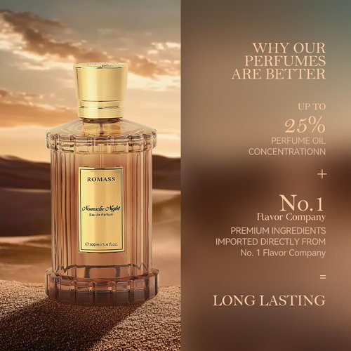 ROMASS Nomadic Night EDP Eau de Parfum for Men and Women - The woody fragrance of tree Fragrance - 3.4oz/100ml Travel Gift Perfume