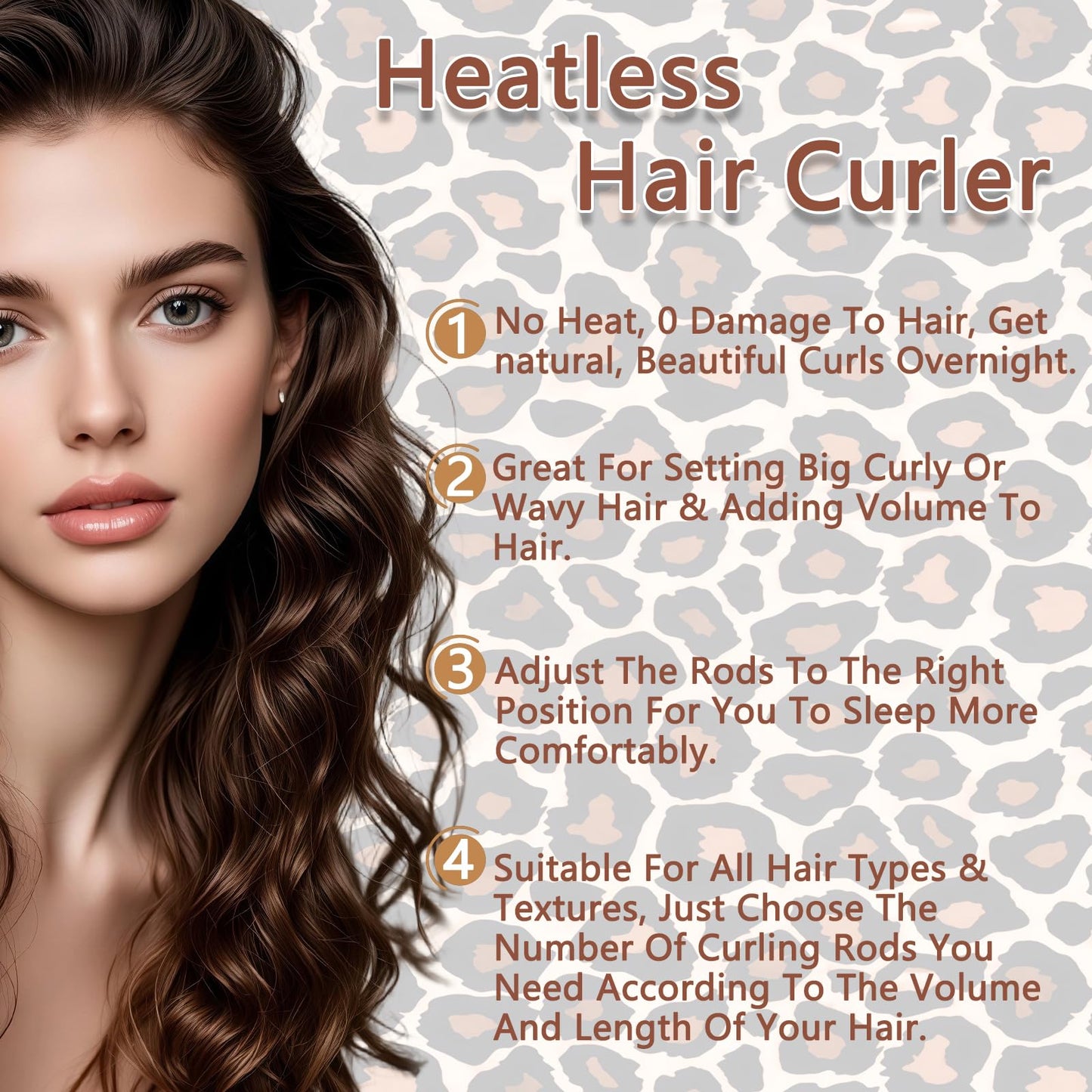 Heatless Hair Curler for Women - Khaki No Heat Overnight Hair Curler Set | 3 Silk Scrunchies with Adjustable Scarf | Natural Waves While Sleeping (Khaki, 3-Pack)