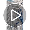 Indoor Outdoor Palm Leaf Area Rug - Gray Blue 5'3 x 7'7 Variation