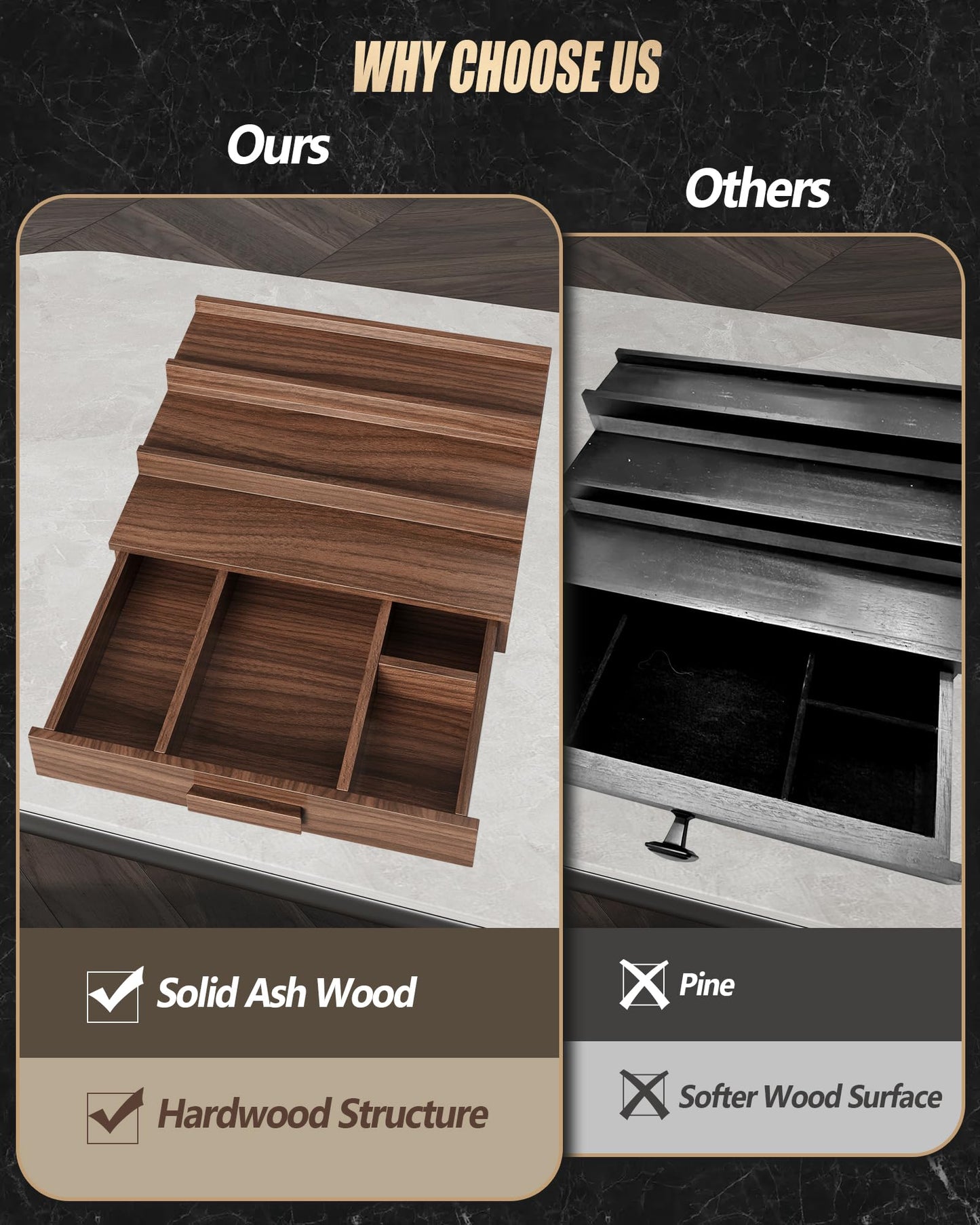 Gernshe Solid Ash Wood Cologne Organizer for Men,3 Tier Cologne Stand,Cologne Shelf Display Holder,Perfume Stand Organizer with Storage Drawer and Hidden Compartment,Great Gift for Men,Walnut