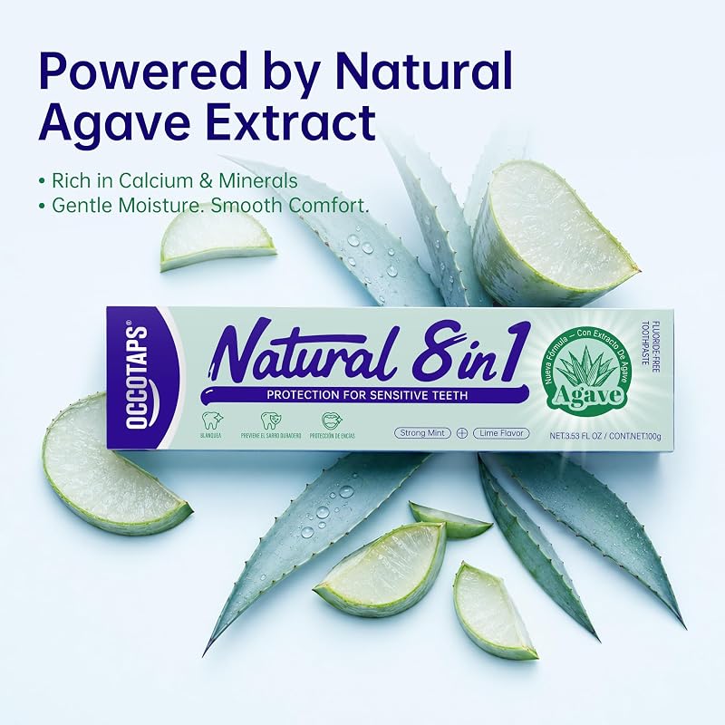 fluoride-free agave toothpaste for sensitive teeth — 3 x 3.53 fl oz pack