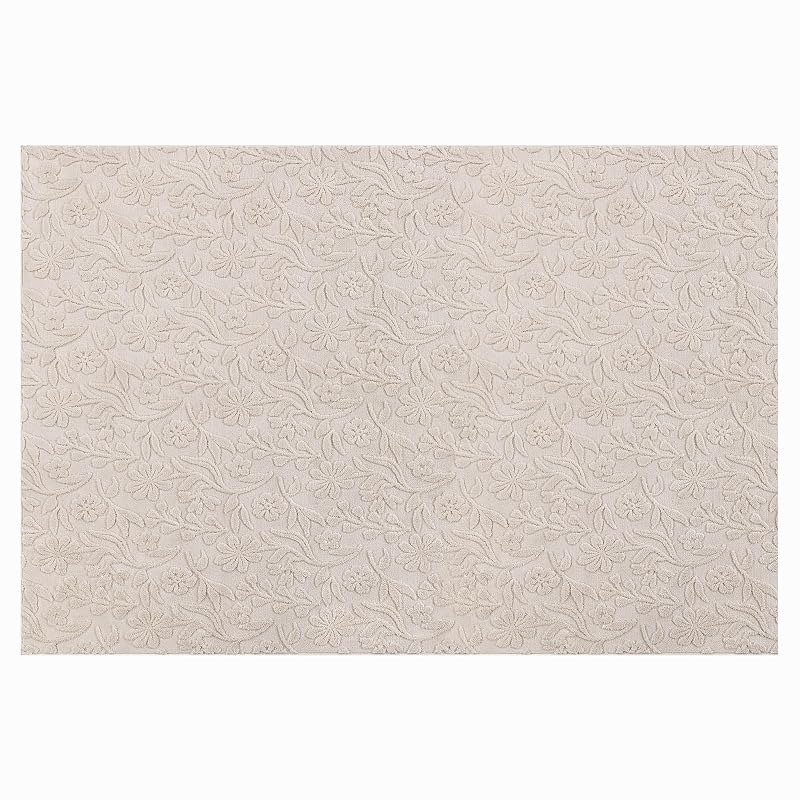 6x9 Beige Area Rug for Living Room & Bedroom - Modern Boho Woven Floral Pattern (Variation: Beige 6' x 9' Rectangular)