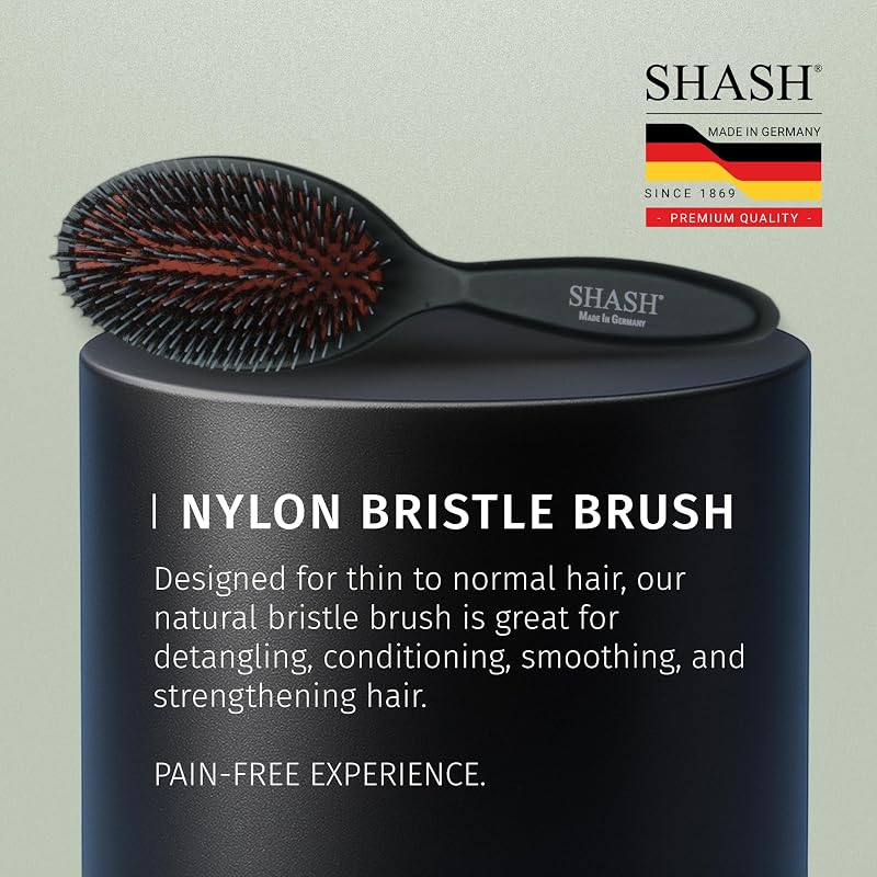 Shash Since 1869 Hand Made In Germany Nylon Hair Brush - Medium, Black Variation
