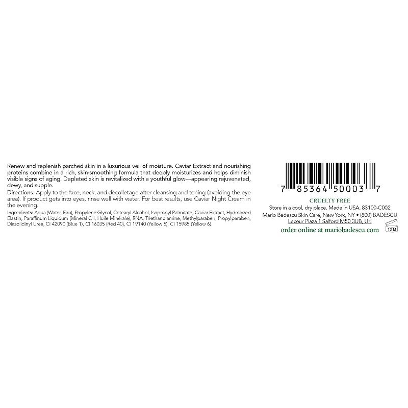 Caviar Day Cream for Dry Skin - Anti-Aging Moisturizer with Caviar Extract