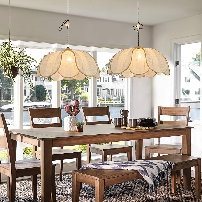 25.6" Boho Rattan Chandelier with Brass Cat Hook – Hand-Woven Pendant Light