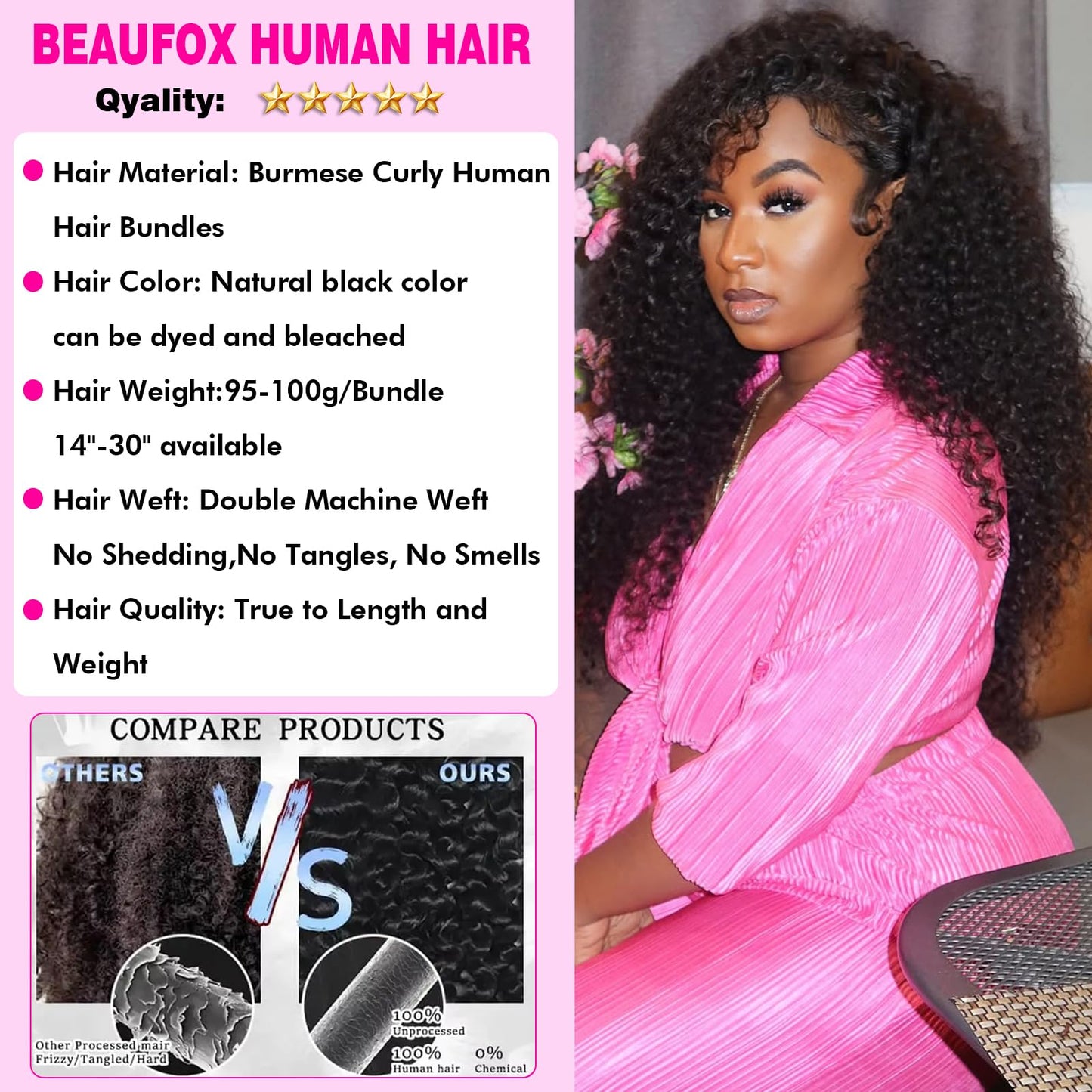 Burmese Curly 4 Bundles Human Hair (20 22 24 26)100% 14A Unprocessed Virgin Hair Bundles Deals Human Hair Extensions Spiral Curly End 3c4a Quick Weave Hair for Women Natural Black