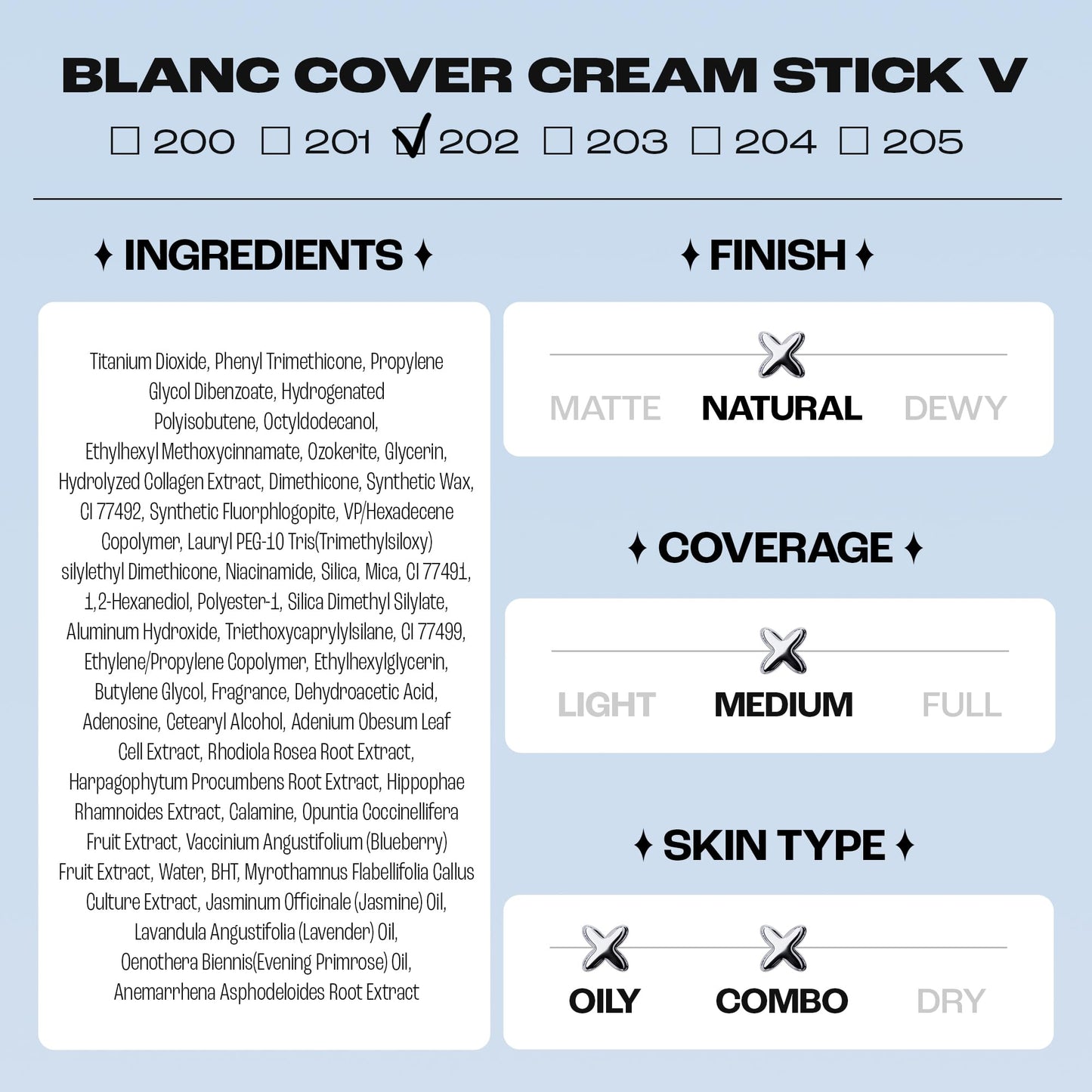 ELROEL Blanc Cover Cream Stick V White - Korean Color-Changing Foundation Stick with Volufiline - Medium to Full Coverage Dewy Finish Base Makeup - Dual-Ended with Detachable Brush (202 Natural)