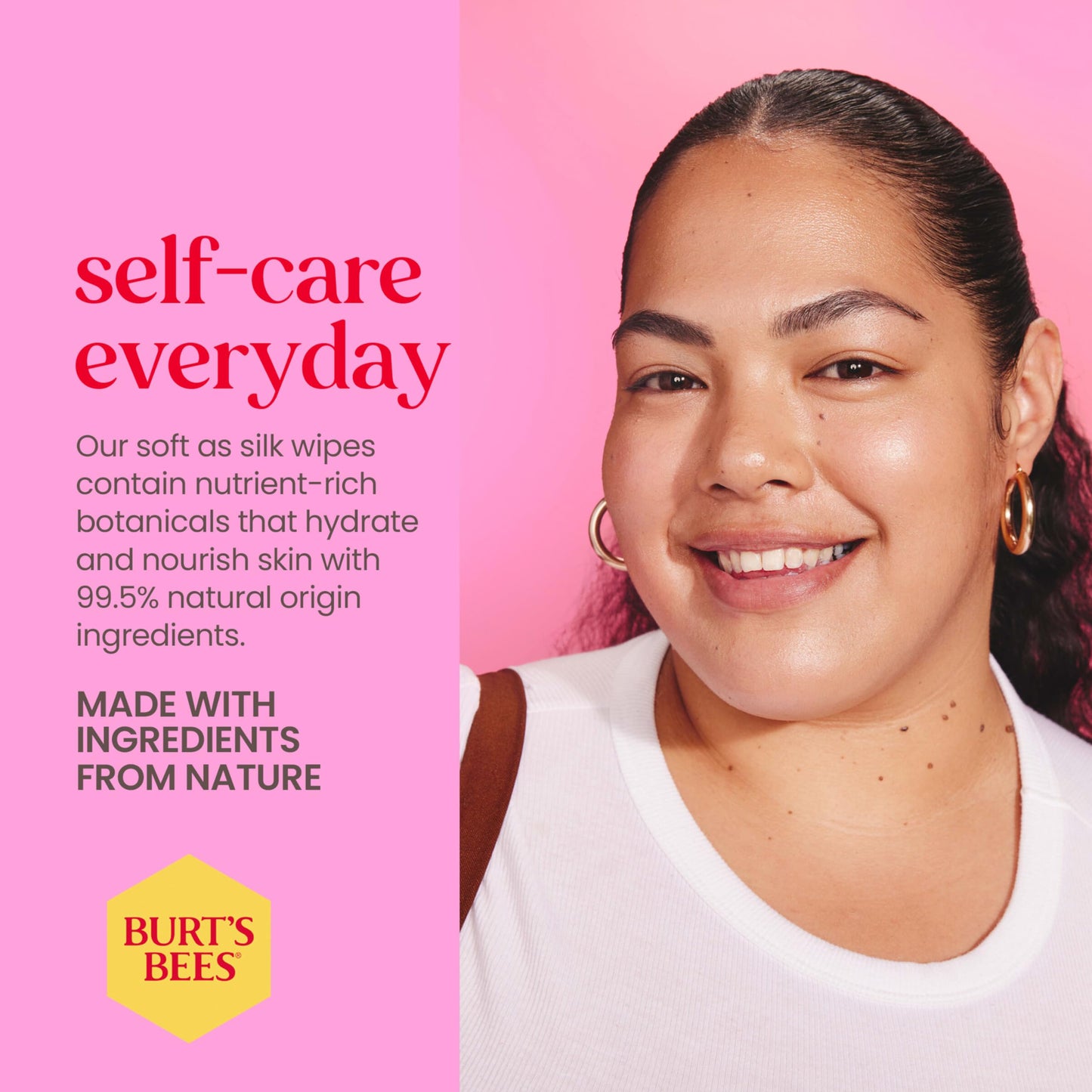 Burt's Bees, Rose Water Face Wipes, for All Skin Types, Hydrating Micellar Makeup Remover & Facial Cleansing Towelettes, 30 Count (1 Pack)