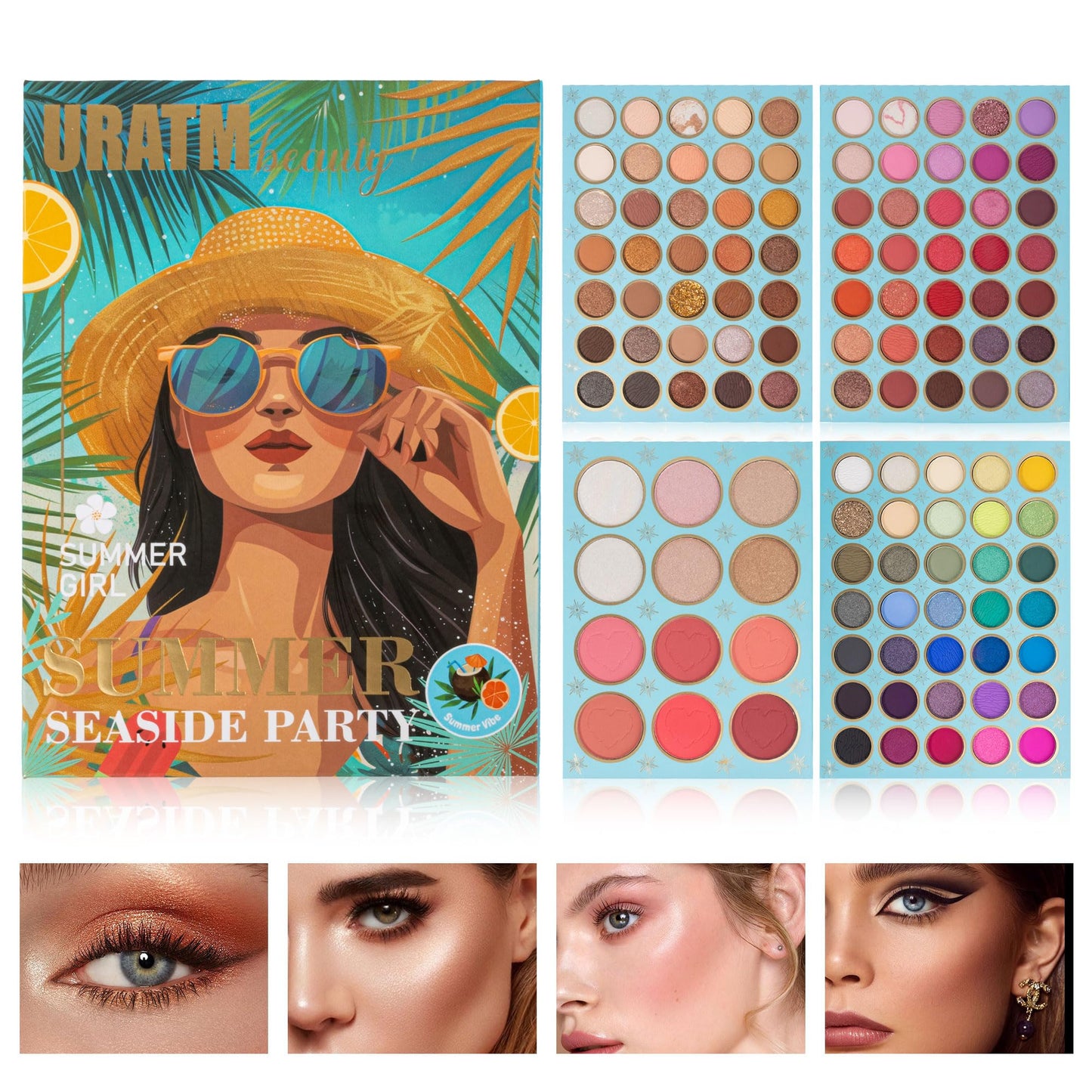 4-Layer Multi - Functional Beauty Book Kit- Style Makeup Palette Ingeniously Combines Eyeshadows, Blushes, Highlighters, Contour Powders In One,Best Choice for A Gift for Women (U106A)