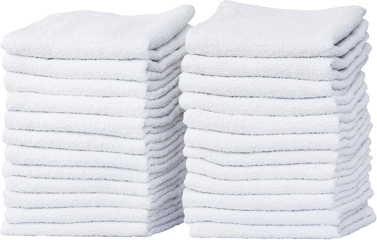 100% Cotton White Washcloths - 24-Pack, Lightweight & Ultra Absorbent Towels
