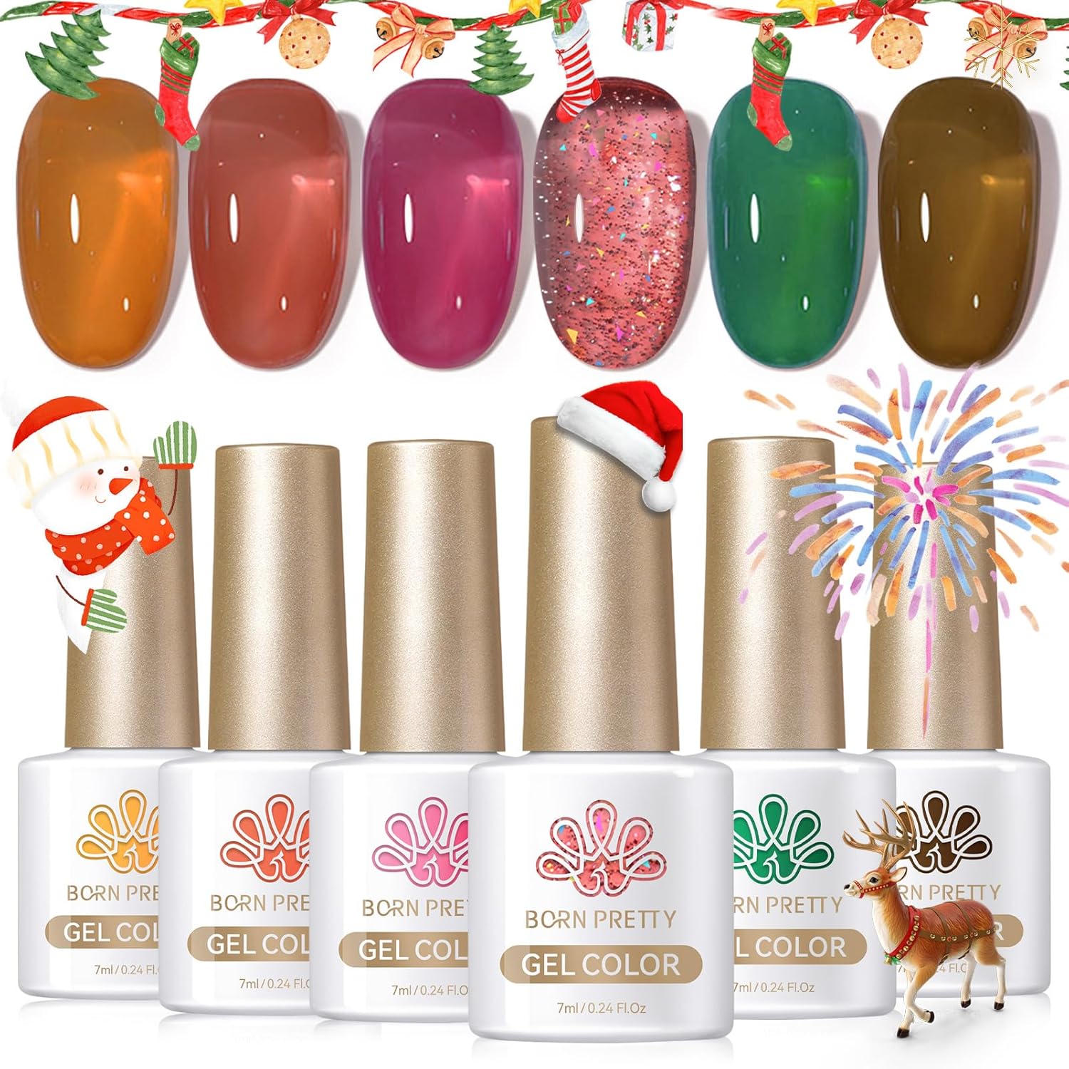 Born Pretty Neon Jelly Gel Nail Polish Set - Halloween Colors, Soak Off UV/LED for Salon & DIY