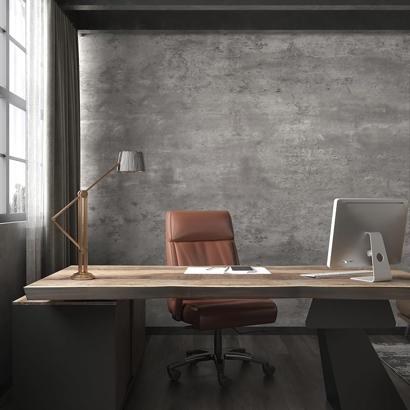 24x591 in Light Gray Concrete Wallpaper Peel & Stick - Thick Matte Self-Adhesive Vinyl