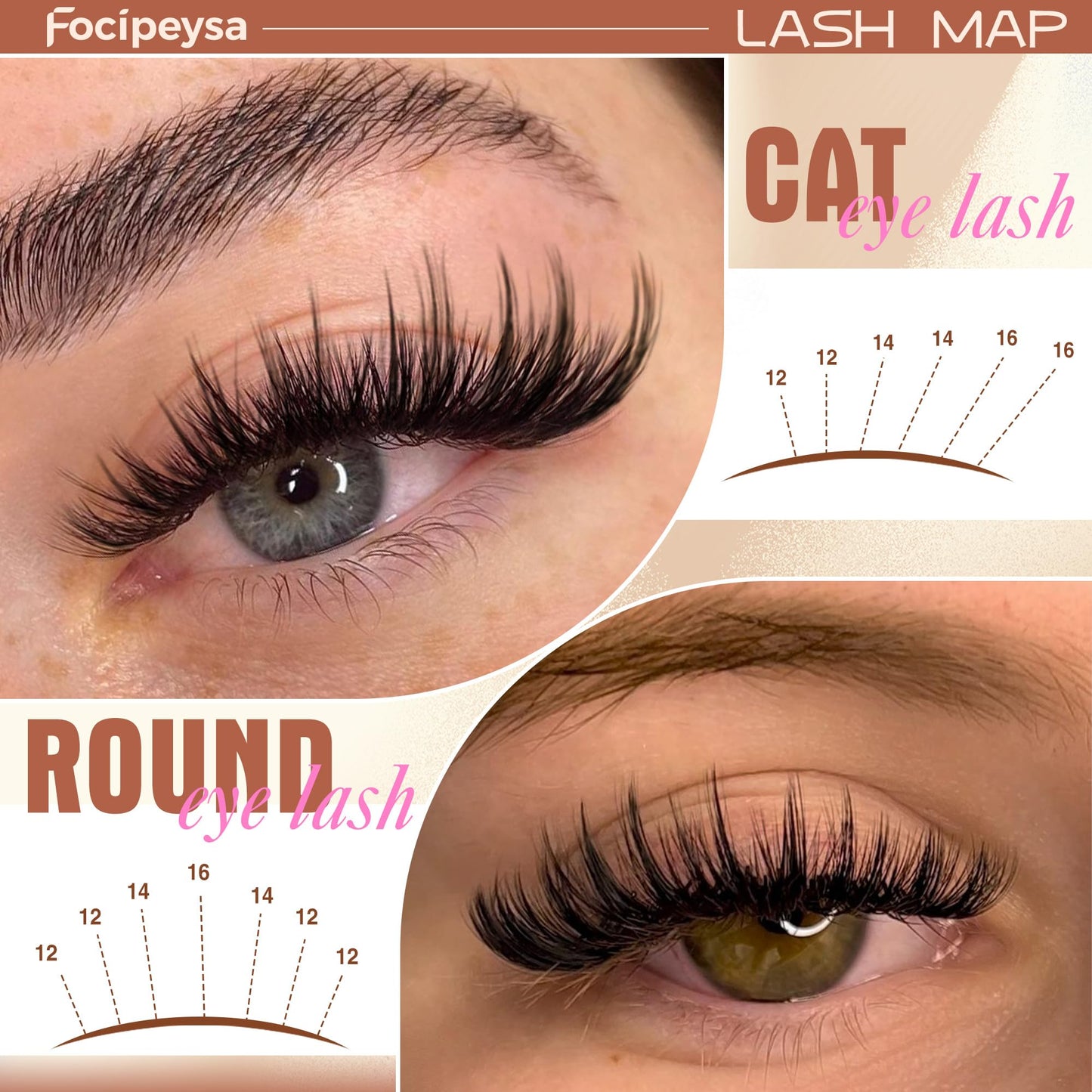 Focipeysa Natural Lash Clusters Wispy Lash Extensions 12-16mm Spiky Manga Eyelash Clusters Salon Effect Pestañas Postizas Naturales DIY Individual Eyelash Extensions at Home
