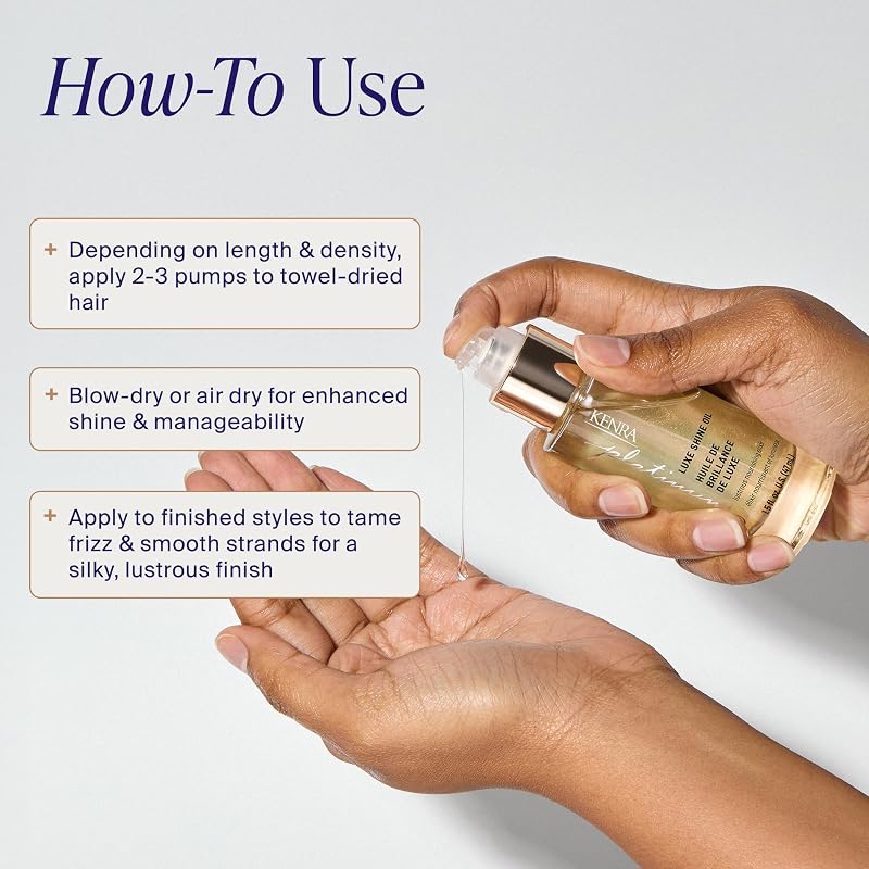 Kenra Luxe Shine Oil - Gold Enriched Nourishing Elixir for Medium to Coarse Hair (1.5 Fl Oz)