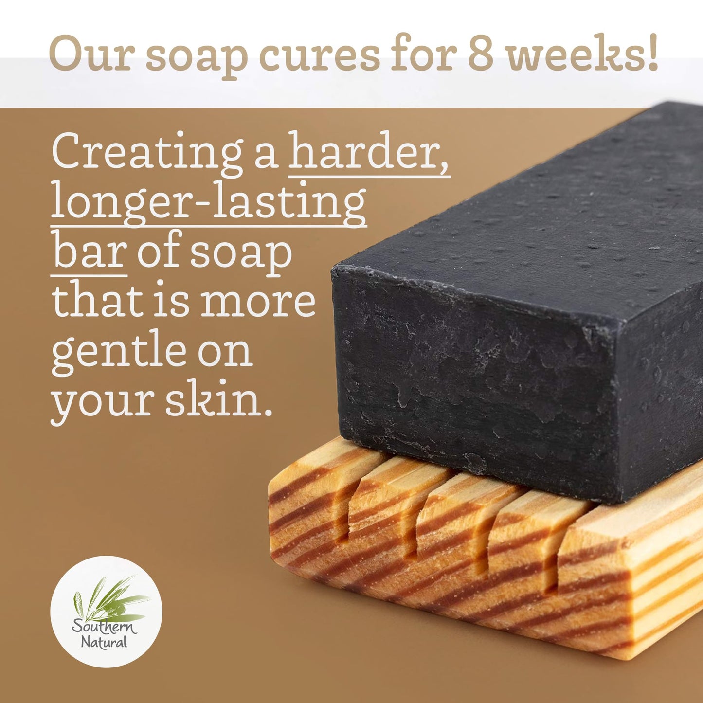 Southern Natural Handmade Activated Charcoal Soap Bar for Face & Body - Perfect for Sensitive Skin & Dry Skin Relief – With Dead Sea Mud, Goat Milk & Peppermint Essential Oil – 2 Pack, 4.5 oz