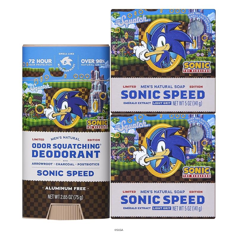 Sonic-Powered Dr. Squatch Natural Bar Soap & Deodorant 3-Pack – Sonic Speed+5oz
