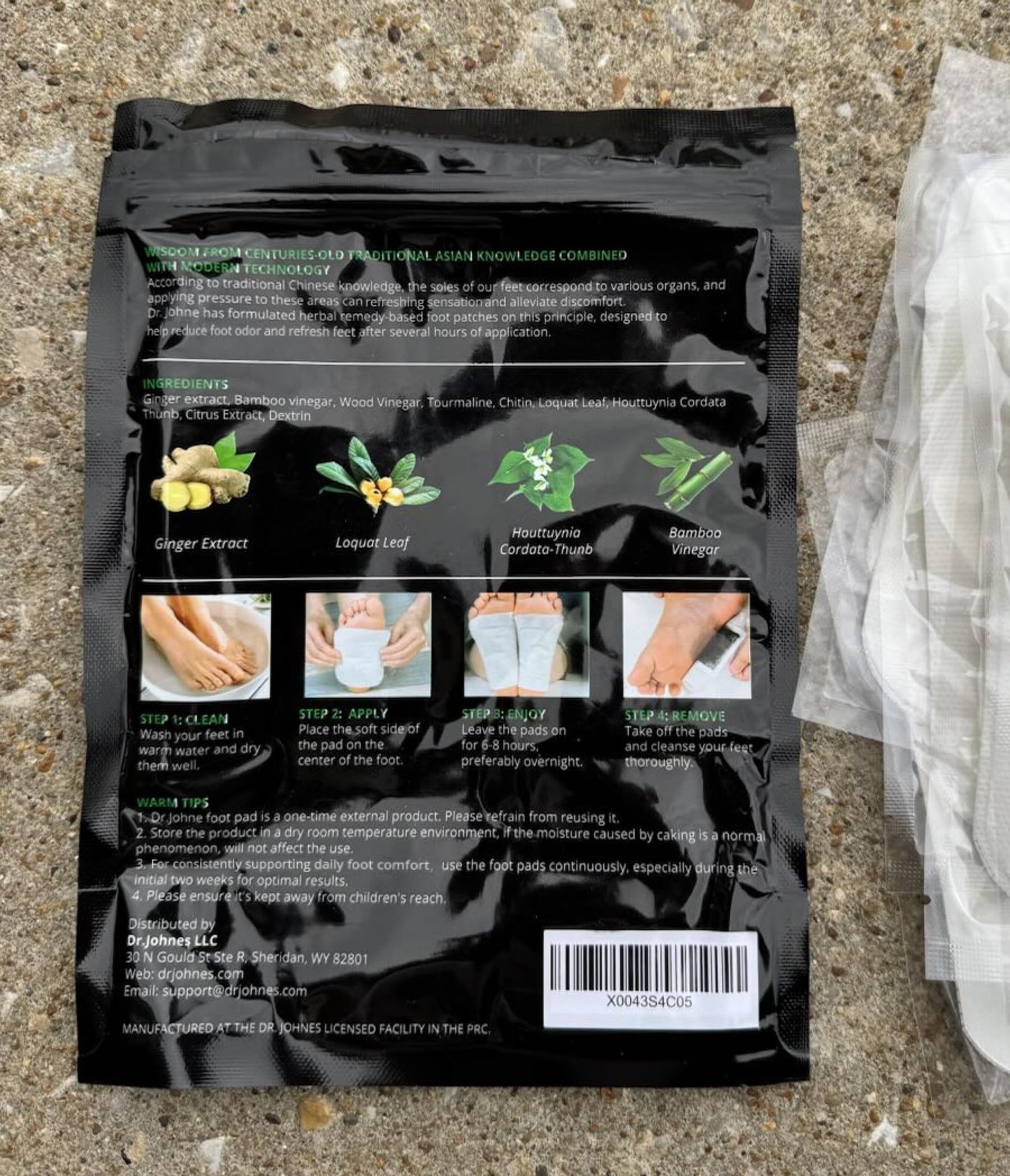 Deep Cleansing Premium Foot Pads: Natural Ginger and Bamboo Foot Care Patch (White)