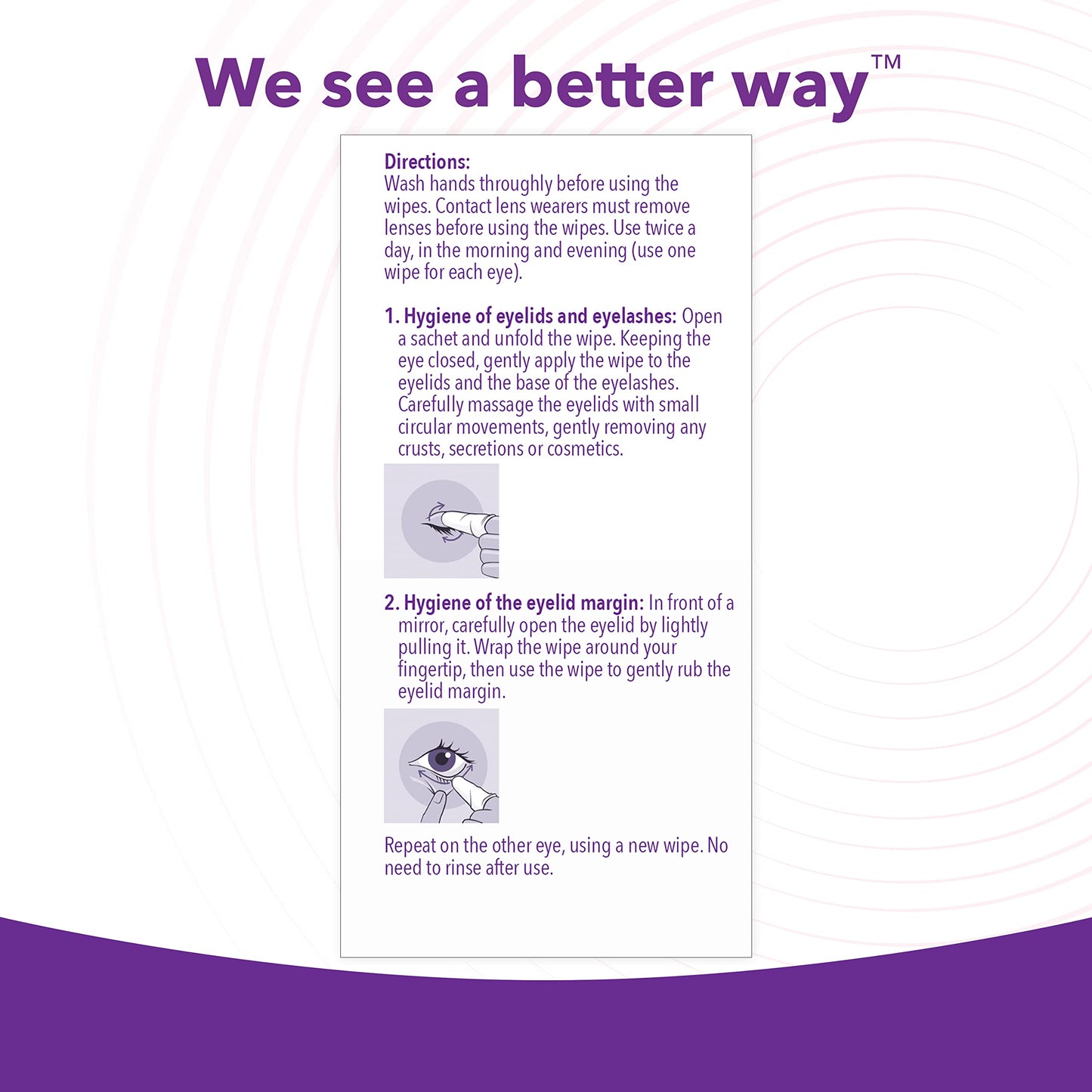 iVIZIA Eyelid Cleansing Wipes for Sensitive Eyelid Cleansing, Preservative-Free, Micellar, No Rinse, Gentle Eye Makeup Remover, 20 Sterile Single-Use Wipes for Eyelids Packaging May Vary