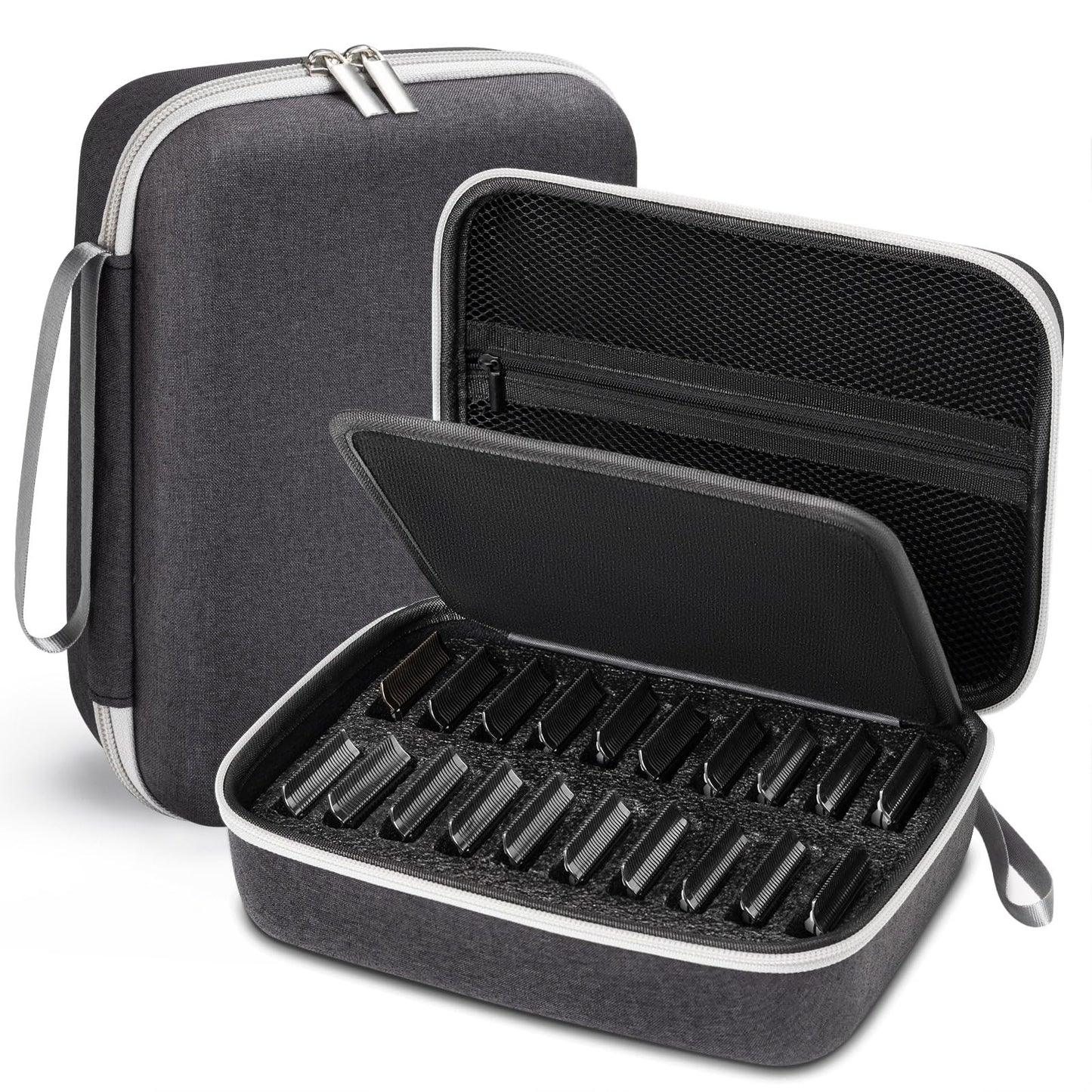 Noverlife Hair Clipper Guard Blades Holder Case, Barber Guard Storage Bag for 20 Metal Blades Hard Storage Travel Case
