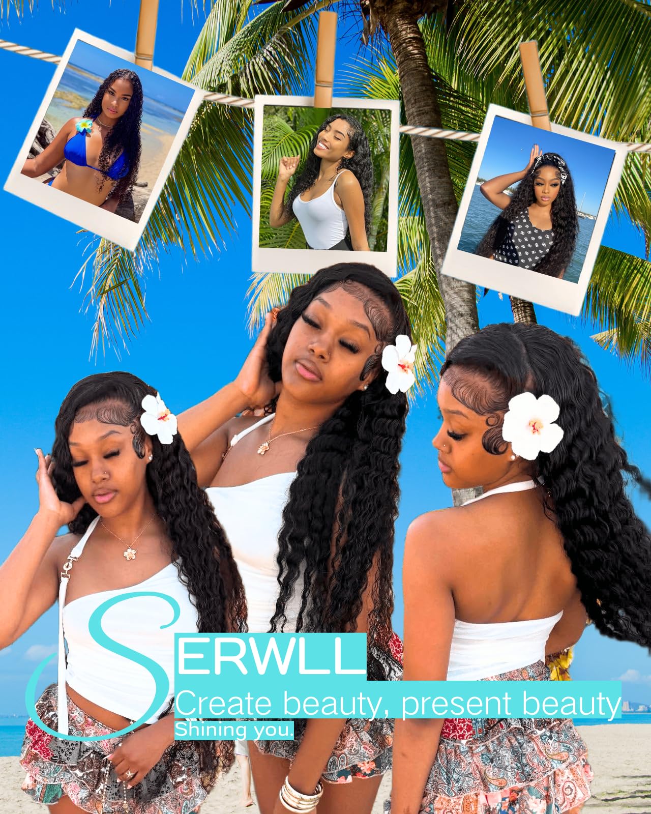 24 Inch Water Wave Lace Front Wigs Human Hair Pre Plucked Wet And Wavy Lace Front Wigs Human Hair 200% Density Deep Wave Wigs Human Hair, Full and Thick, Comfortable Against Skin