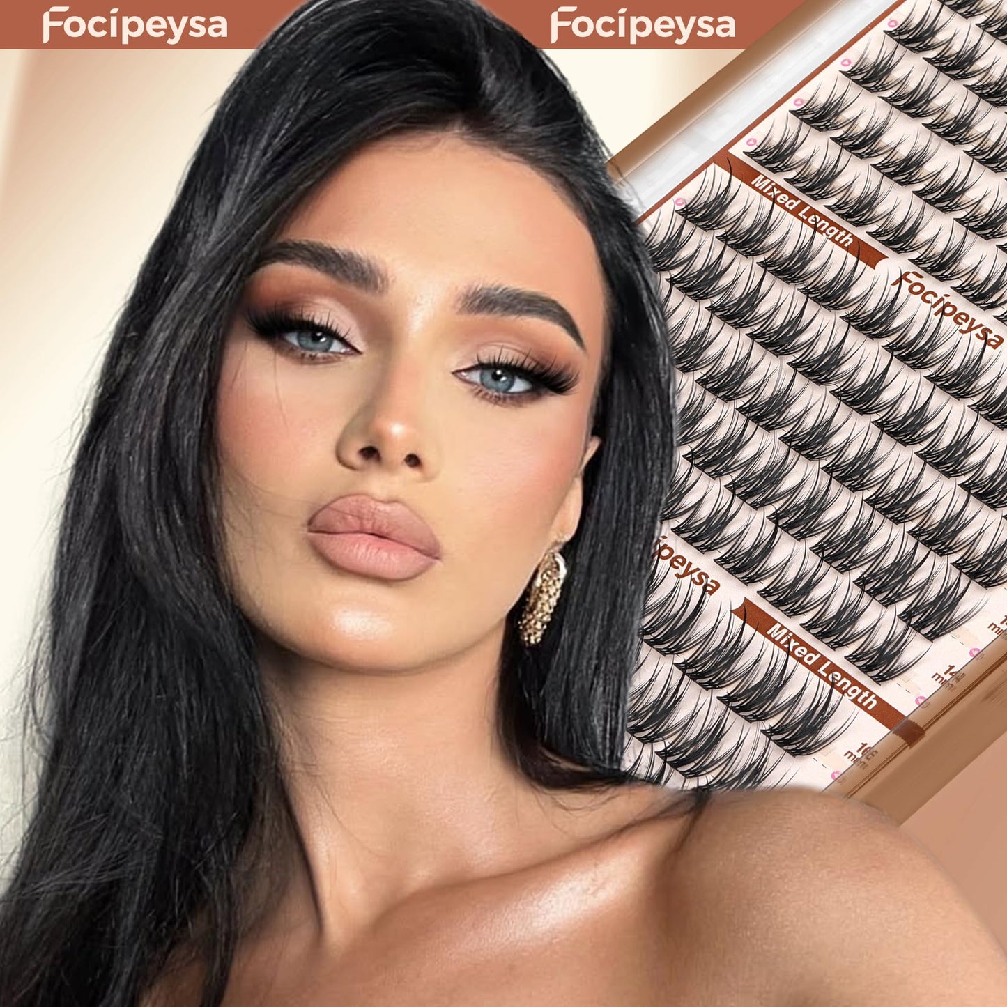 Focipeysa Manga Eyelashes Clusters Wispy Eyelashes Extensions 12-16mm Natural Manga Eyelash Clusters Salon Effect Pestañas Postizas Naturales Spiky Individual Lash Extensions at Home