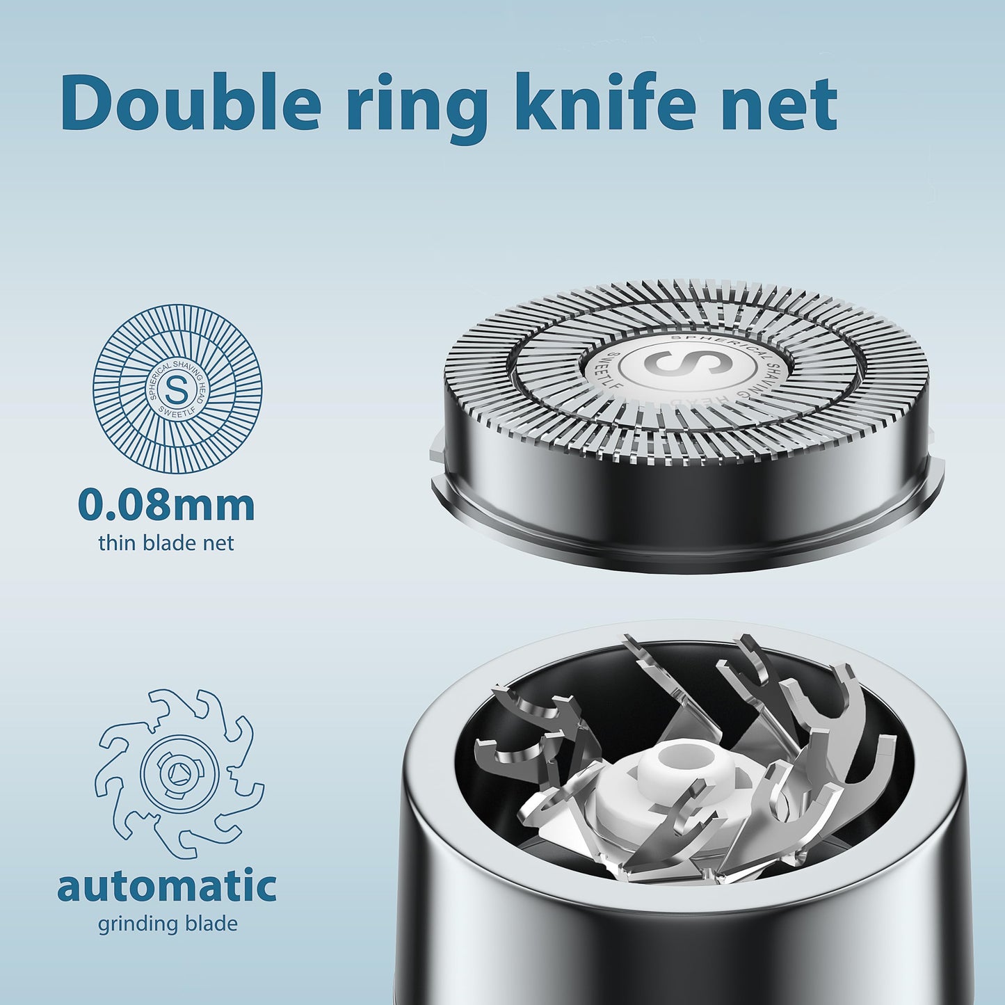 SweetLF Mini Electric Razor, Travel Electric Shaver for Men, IPX7 Waterproof, Painless, Rechargeable, Wet & Dry Shaving,with Floating Head, Type-c Charging,Black