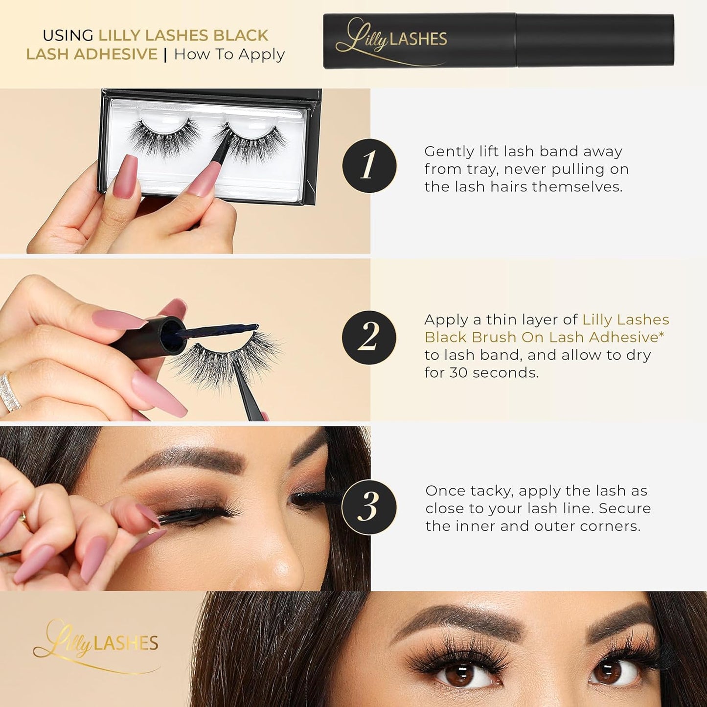 Miami Flare 3D Mink Lashes by Lilly Lashes | Reusable Wispy & Fluffy Strip Eyelashes