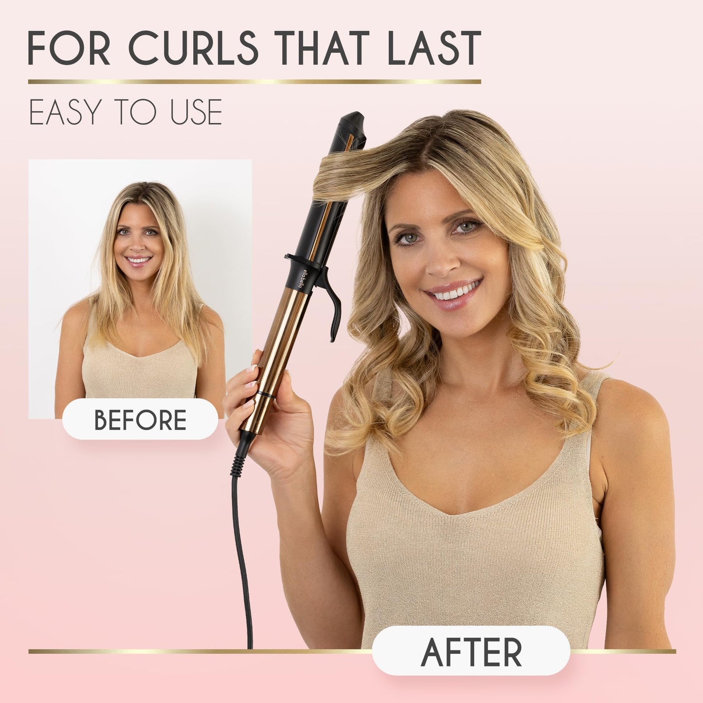 ELLA BELLA® Curling Iron 1 Inch • Professional Hair Curler • Curling Wand • Ceramic Curling Irons • Transform Your Look in Seconds • Suitable for All Hair Types • Say Goodbye to Heat Damage