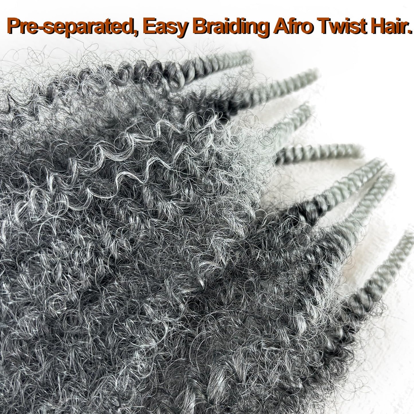 Grey Springy Afro Twist Hair 8 Packs Cuban Twist Hair 16 Inch Marley Twist Braiding Hair Soft Wrapping Hair for Soft Locs Gray Pre Fluffed Spring Afro Kinky Twist Braiding Hair Extension…
