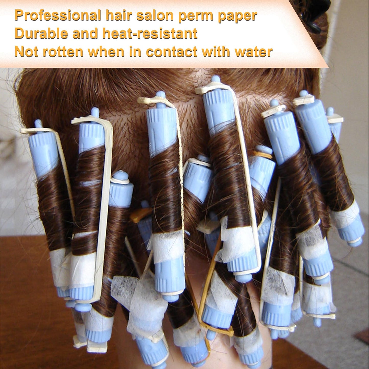 CustomyLife 100pcs Perm Paper for Hair, Heat-Resistant End Tissue for Hair Perm, Disposable Curling Paper for Salon Shop- White
