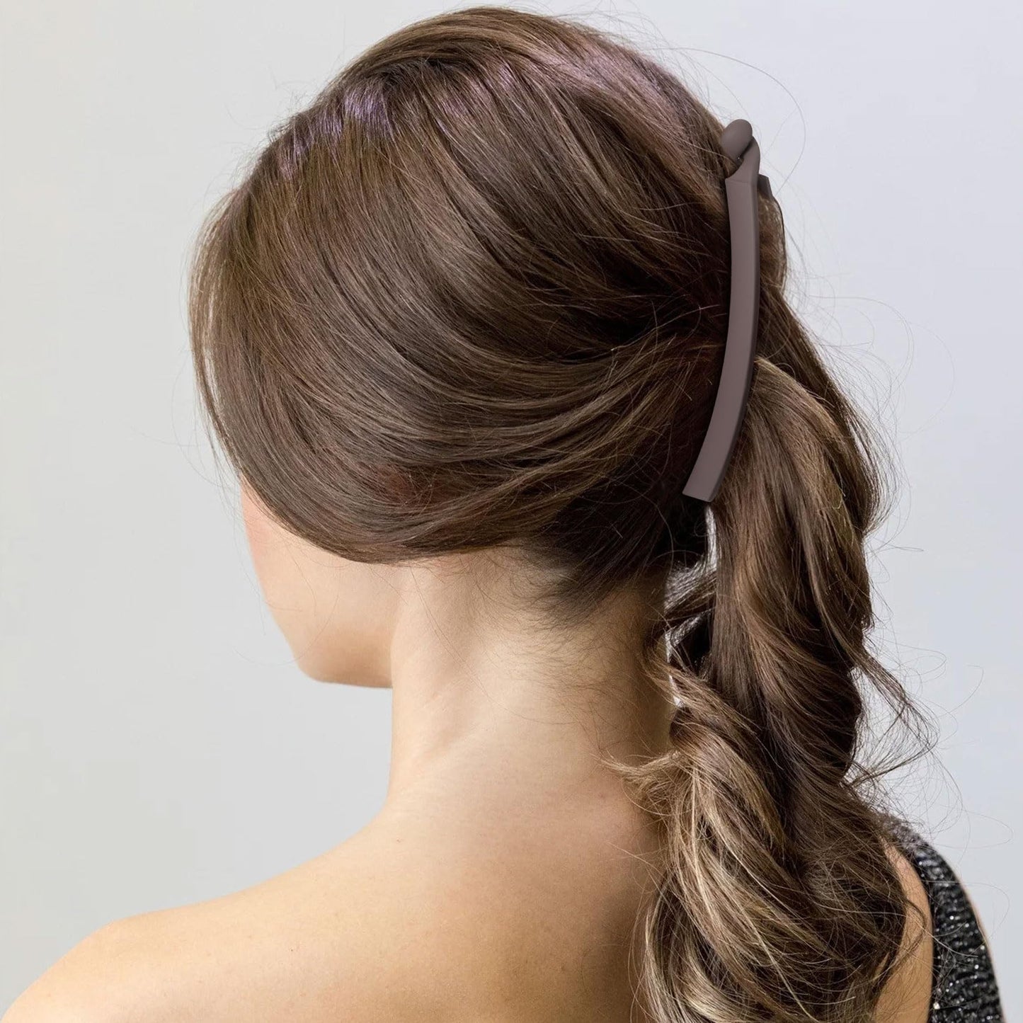 Mxxipp 3pcs French Banana Clips, Non-Slip Classic Large Hairstyle Claws, Fish Shaped Double Combs Hair Holder for Women Curly Straight Long Thick Thin Hair- Beige & Dark Coffee & Light Coffee