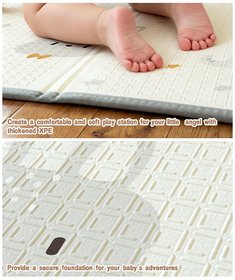 47x47in Baby Playpen with Mat (Grey) — Play Yard for Babies & Toddlers, Foldable