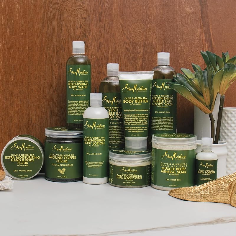 SheaMoisture Olive & Green Tea Body Oil 2-Pack – Avocado Oil, Anti-Aging & Ultra-Moisturizing for Dry Skin