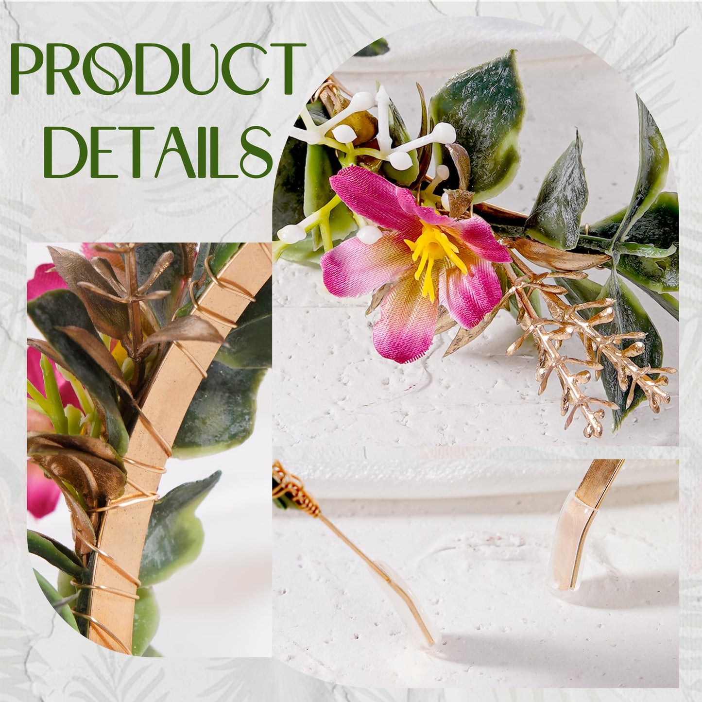 KorViSHOW Rose Purple Flower Crown - Fairy Forest Floral Headband for Women Woodland Floral Girl Headpiece Elf Renaissance Hair Accessory for Girls Women Birthday Wedding Party Photo Props