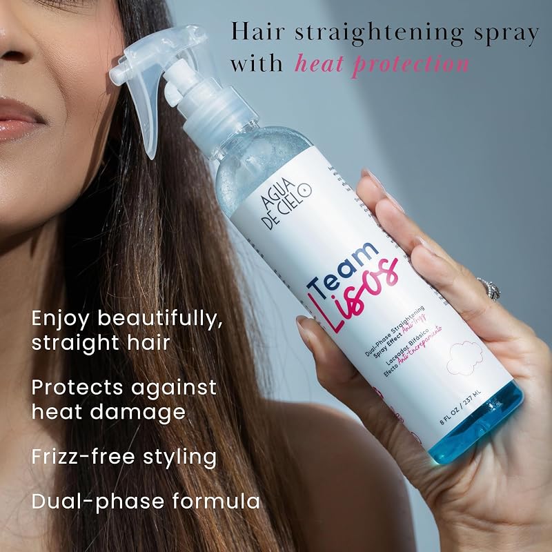 Hair Straightening Spray & Heat Protectant, 8 oz – No Keratin Needed