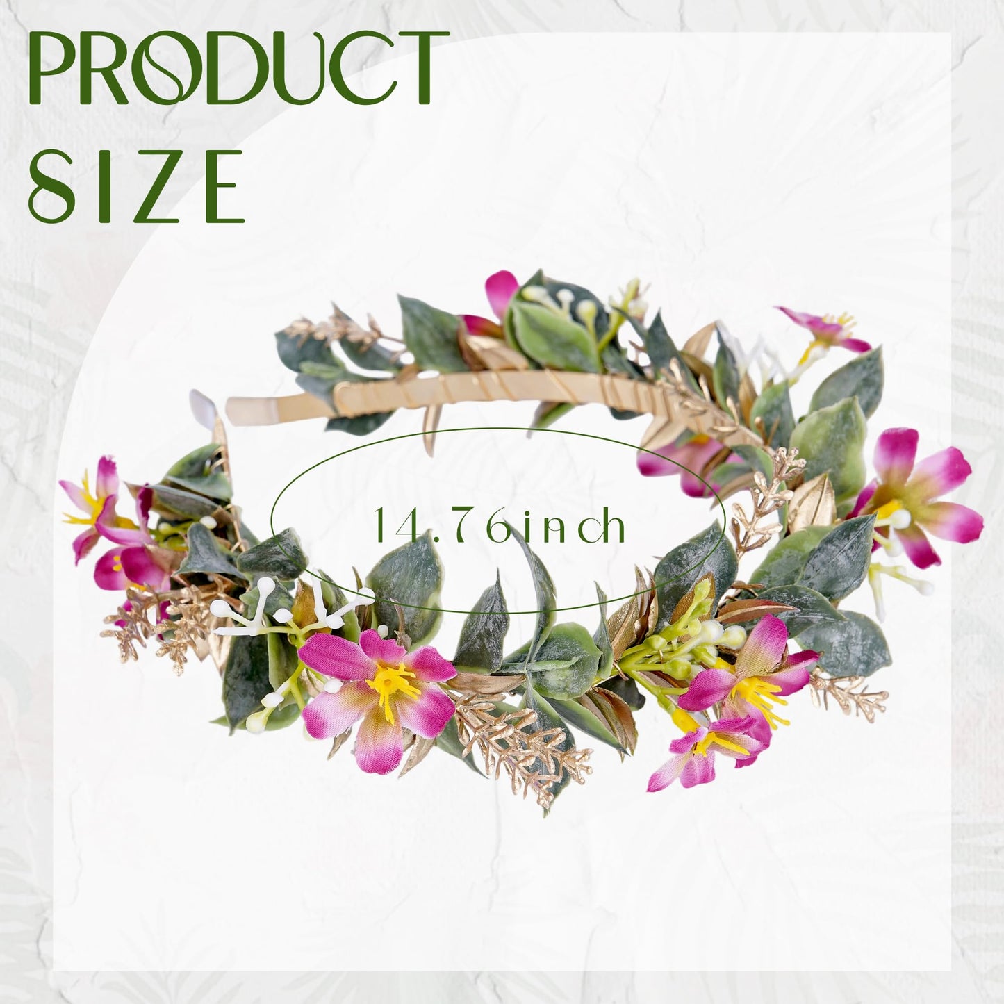 KorViSHOW Rose Purple Flower Crown - Fairy Forest Floral Headband for Women Woodland Floral Girl Headpiece Elf Renaissance Hair Accessory for Girls Women Birthday Wedding Party Photo Props