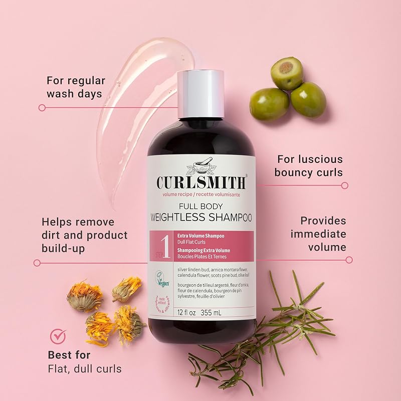Weightless Volumizing Shampoo for Curly Hair – 12 oz, CurlSmith