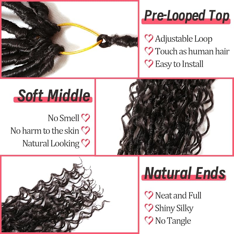 24 Inch Goddess Locs Crochet Hair - 8 Packs, Pre-Looped Soft Boho Faux Locs 2# Variation
