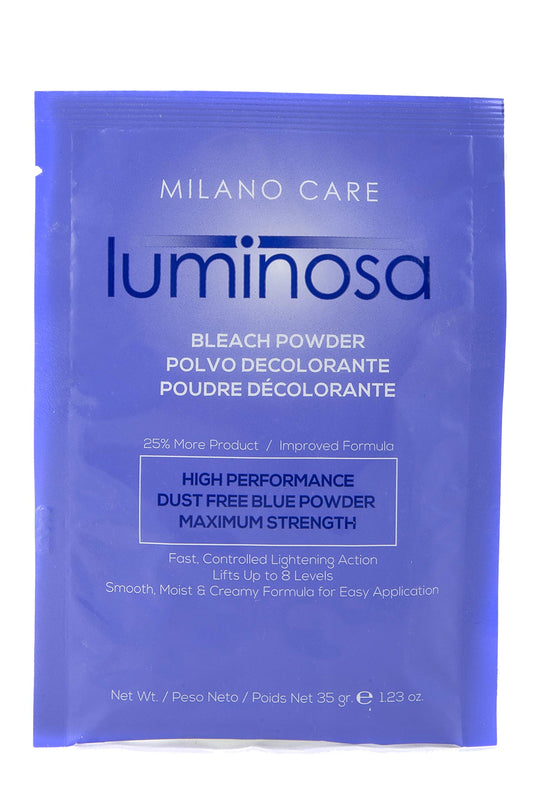 Milano Care Luminosa Blue Bleach Powder - Quick Hair Bleaching Powder for Highlights, Balayage and Painting - Plant-Based, Moisturizing, Dust Free, Up to 9 Levels Lift - Unisex