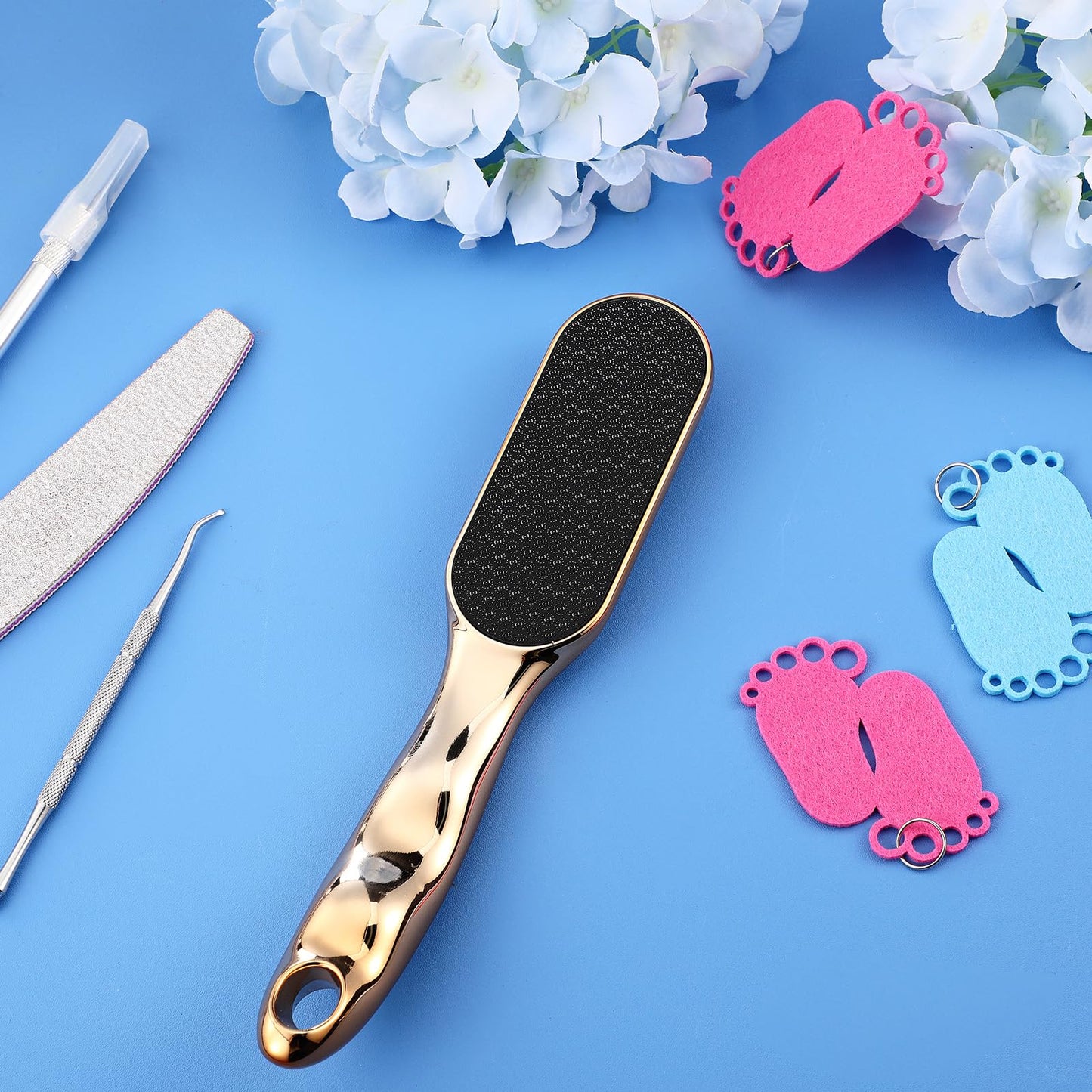 Lanties Hard Skin Remover Nano Glass Foot File, Veins Grain Foot File, Professional Foot Care Tools, Pedicure Tool for Smooth Feet, Safe and to Remove Hard Skin and Dead Skin Foot Scrubber(Gold)