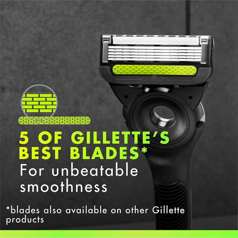 GilletteLabs Razor Refills for Men - 6 Refills + 7oz Rapid Foaming Shave Gel (Variation: 6 Count)