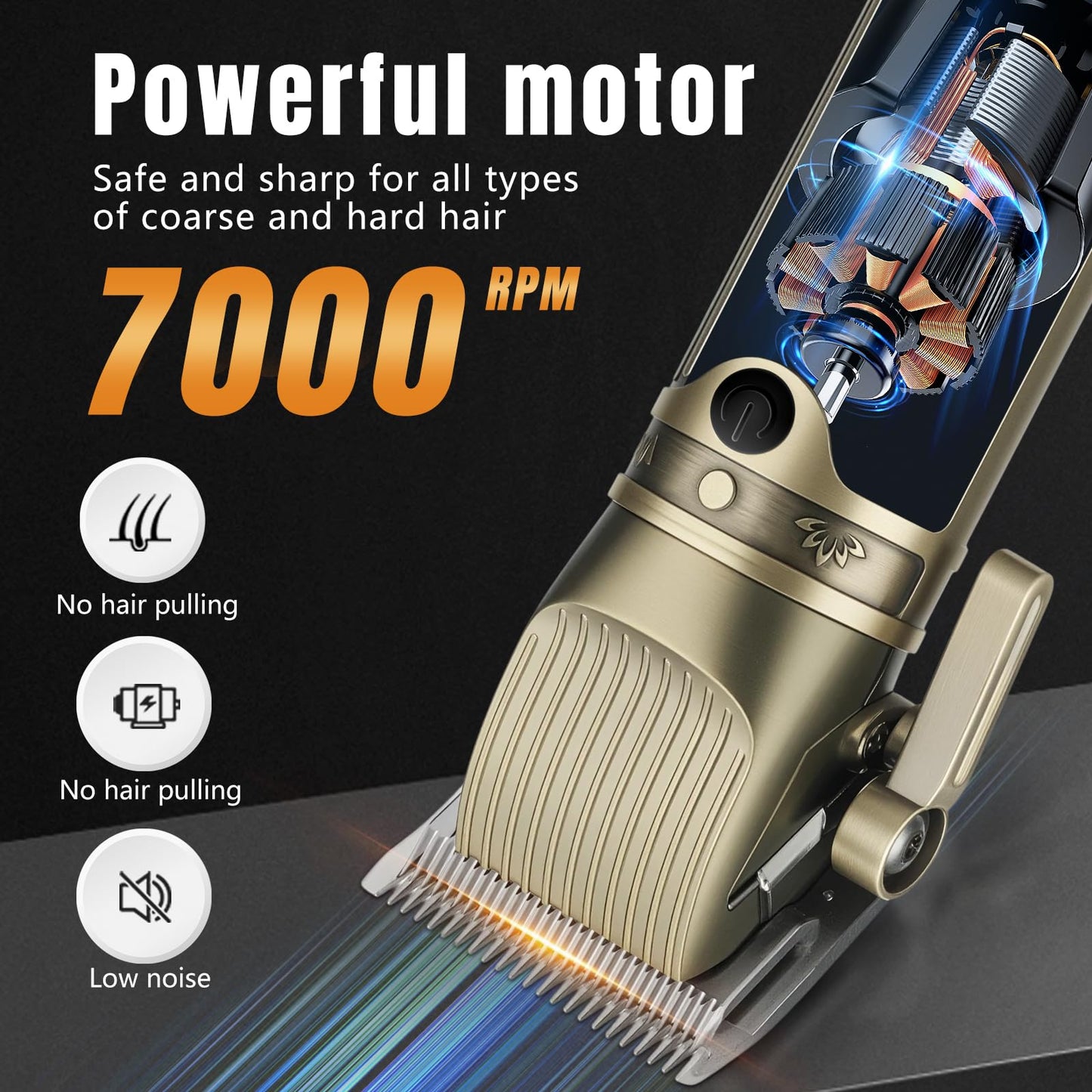 Bomxin Hair Clippers for Men Professional, T-Blade Barber Clippers and Trimmer Set, 4 in 1 Mens Cordless Hair Clipper for Barber Kit, Foil Thaver and Nose Trimmer for Men with LED Display