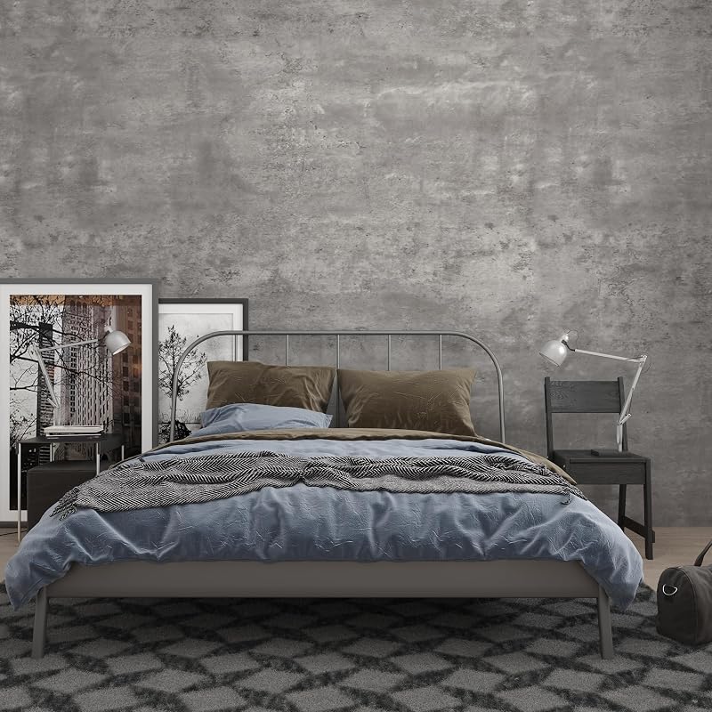 24x591 in Light Gray Concrete Wallpaper Peel & Stick - Thick Matte Self-Adhesive Vinyl